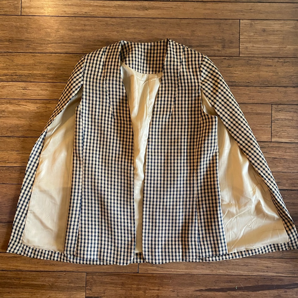 Cape style blazer vest
